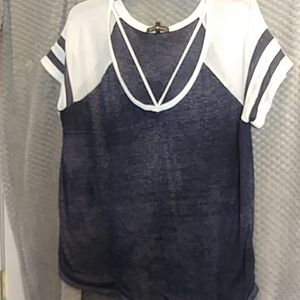 Derek Heart Plus Size Burn Out T-Shirt